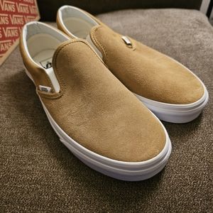 Vans Classic Slip On Suede Medal Bronze Mens 7.5 /Womens 9.0